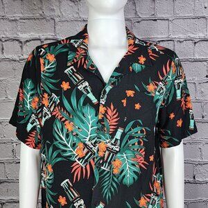 Coca-Cola Tropical Hawaiian Alpha Short Sleeve Button Shirt Men's Large